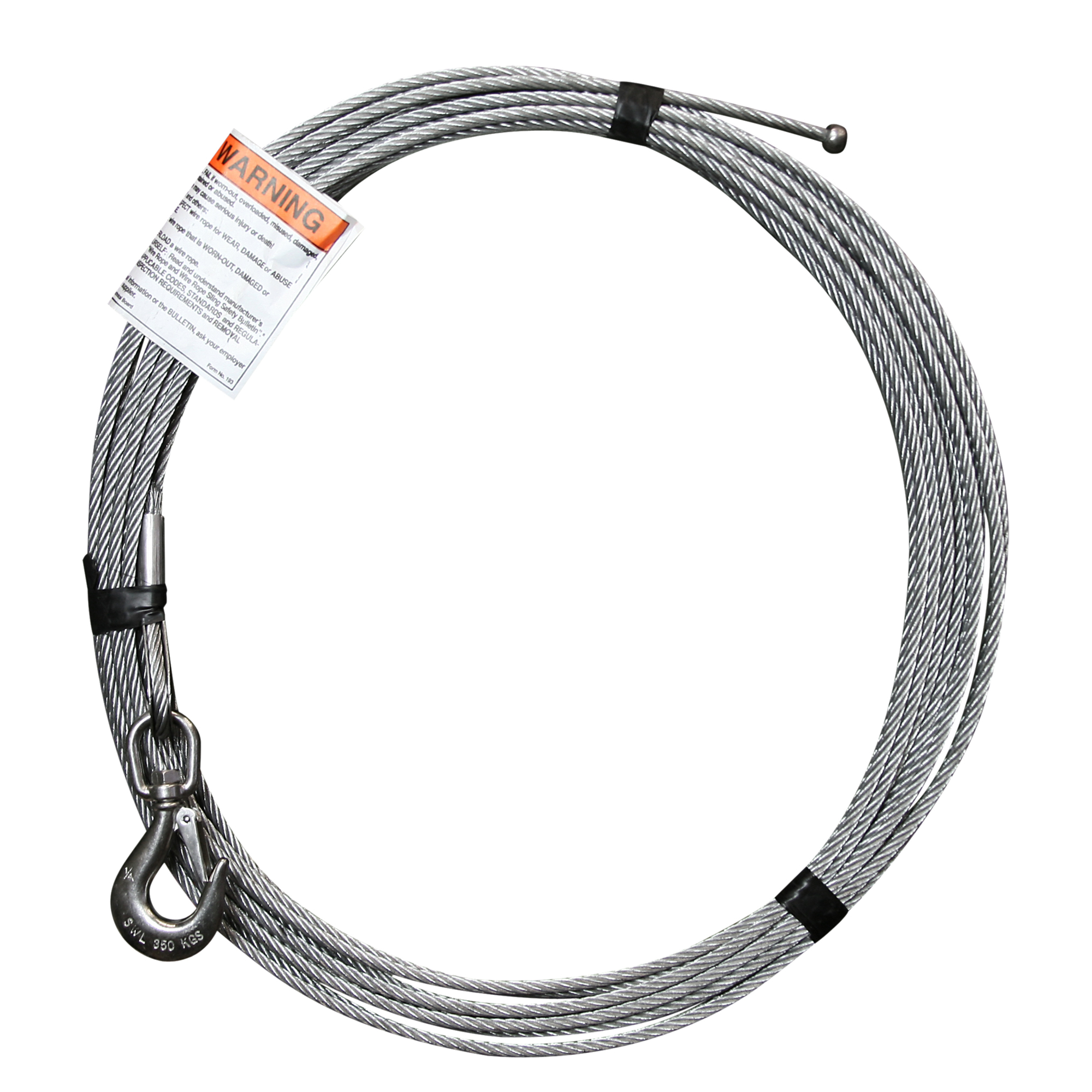 OZ Lifting Products, 1/4in. x 10ft. lift - Galvanized cable assembly, Length 10 ft, Pieces (qty.) 1 Model# OZGAL.25-10B
